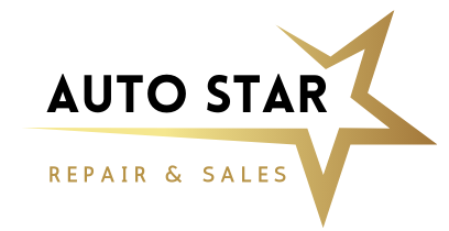 Auto Star Garage logo featuring a gold star and text "AUTO STAR REPAIR & SALES," representing the automotive service provider's brand identity.